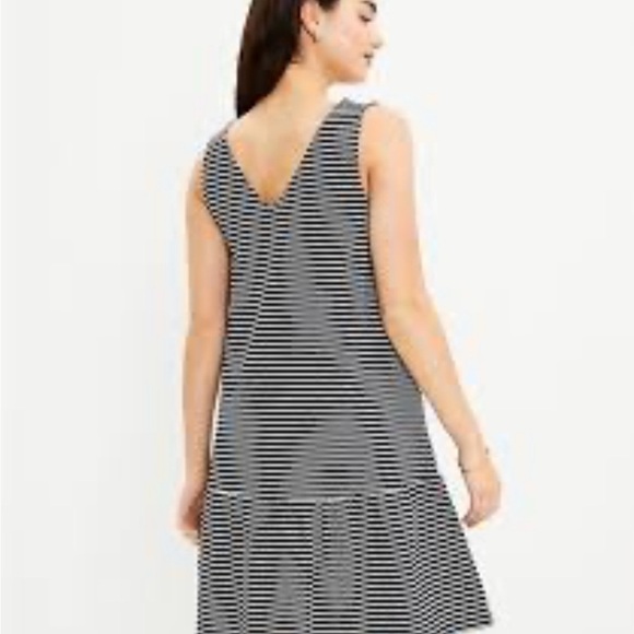 Loft Black and White Striped Sleeveless Dress Size Medium - Picture 2 of 5